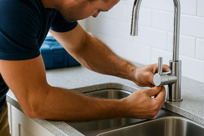 Twin Cities Plumber repairing sink